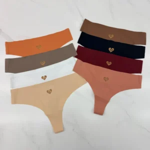 Bombacha estampado de corazones, con ribete, talle M-XL, 12 u. por paquete, 8 colores