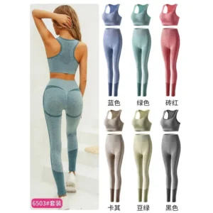 Conjunto deportivo (top + calza larga), 6 colores