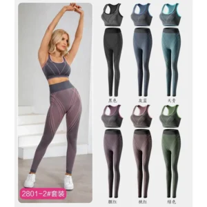 Conjunto deportivo (top + calza larga), 6 colores