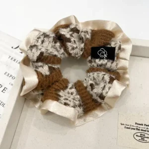 Colita para el pelo (scrunchie), chico 13 cm, 20 u. por paquete, color marrón