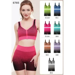 Conjunto deportivo (top + short), talle único, 12 conjuntos por paquete, 7 colores