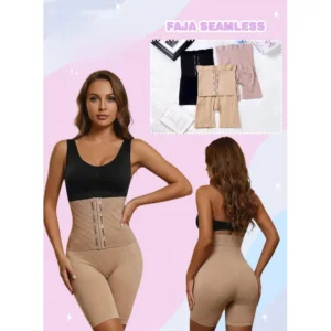 Faja modeladora tipo short de poliéster, sin costuras, talle M/L-XL-XXL